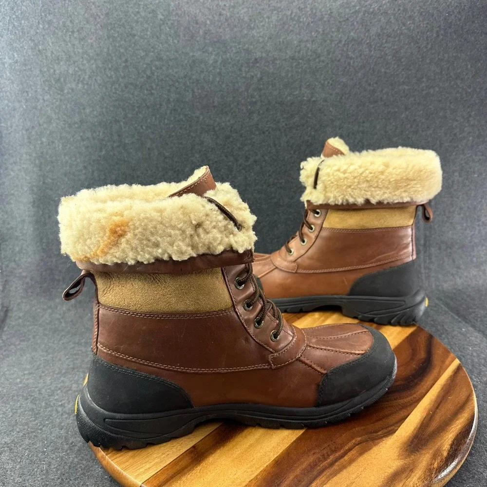 UGG Butte Waterproof Boots Mens 12 Leather & Sheepskin Worchester 5521